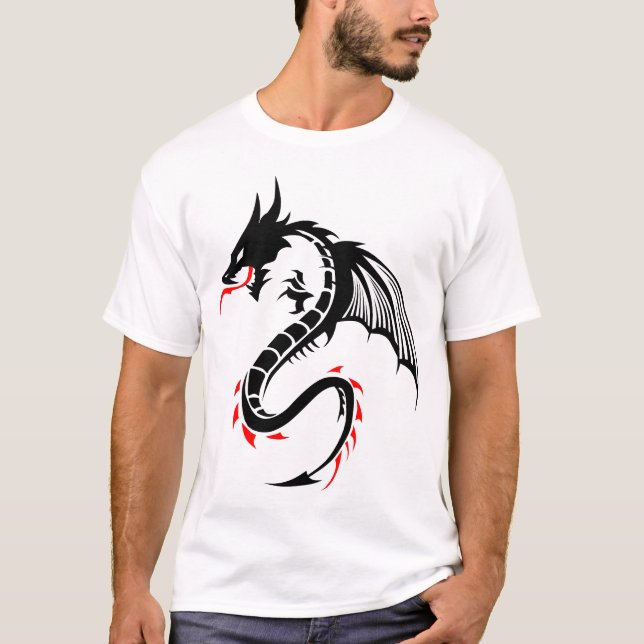 T-shirt dragon tribal tatouage forme 2204_u_w15 (Devant)