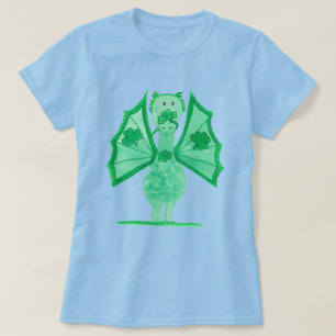 T-shirt Dragon Vert Avec Trèfles