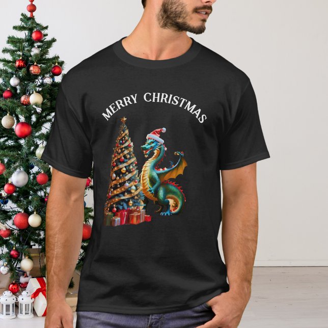 T-shirt Dragon Vert la veille de Noël (Créateur téléchargé)