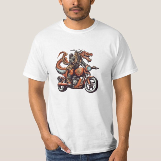 T-shirt Dragon vintage à vélo (Devant)