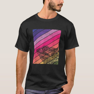 T-shirt Dragon Vintage Sunset Retro Style Lizard R