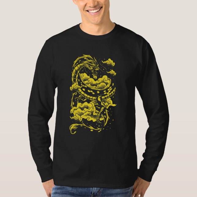 T-shirt Dragon volant Mythique Créature Dragon Chinois (Devant)