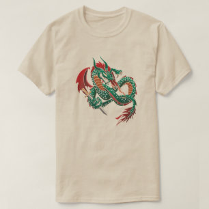 T-shirt Dragon volant vert