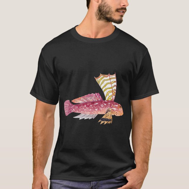 T-shirt DRAGONET ROUGE RUBIS-Synchiropus Sycorax (Devant)