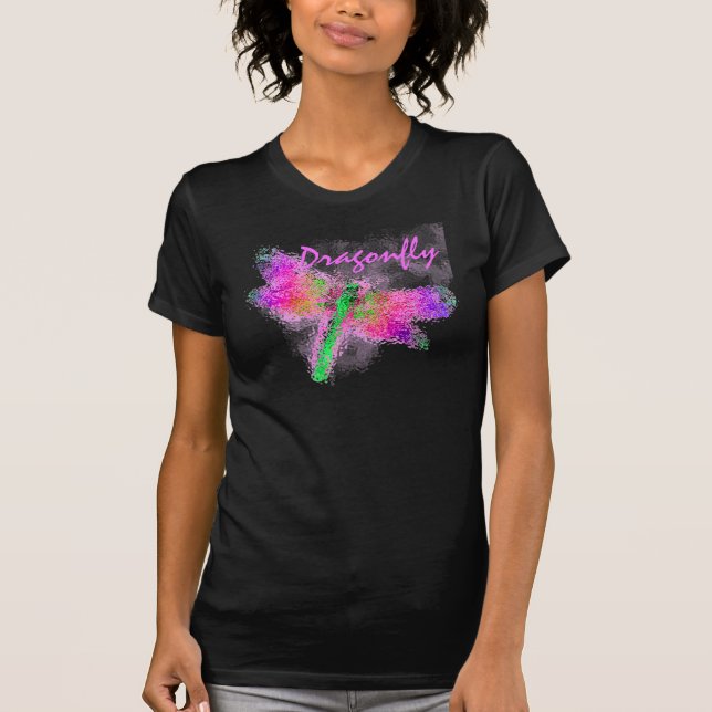T-shirt Dragonfly Abstraite (rose) (Devant)