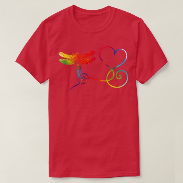 T-shirt Dragonfly de la paix hippie (Design devant)