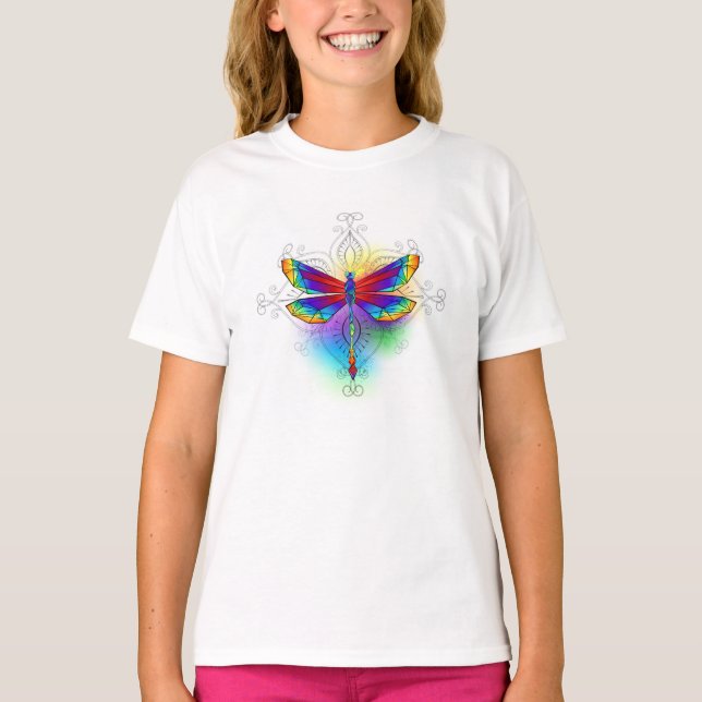 T-shirt Dragonfly en arc-en-ciel (Devant)