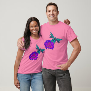 T-shirt Dragonfly et Zinnia Flower 