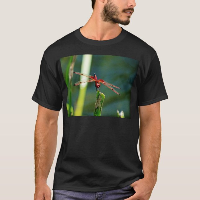 T-shirt Dragonfly frontale rouge et noire (Devant)