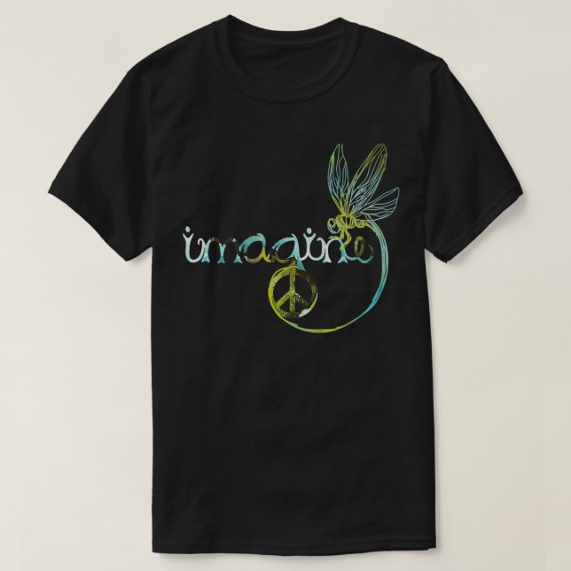 T-shirt Dragonfly Imagine Hippie Pour Femmes Hommes (Design devant)