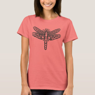 T-shirt Dragonfly - Noir et Blanc - Customisé