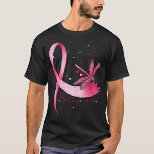 T-shirt Dragonfly rose Ruban Sensibilisation au cancer du 