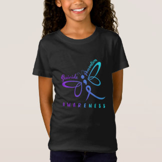 T-Shirt Dragonfly Suicide Prevention Aware Teal Ribbon
