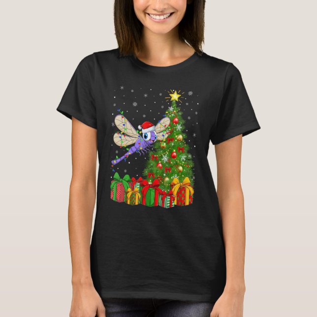 T-shirt Dragonfly   Xmas Holiday Santa Dragonfly Christmas (Devant)