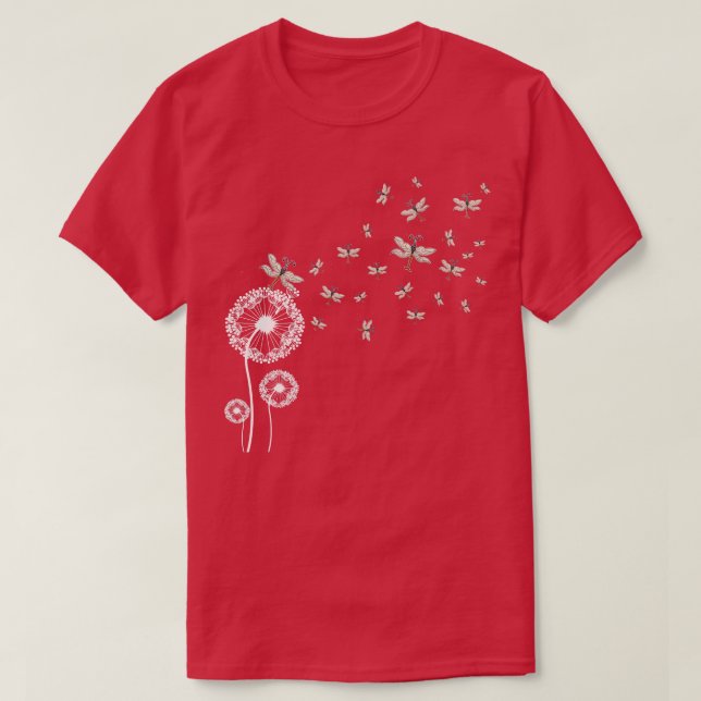 T-shirt Dragonlies d'insectes Dandelion Fleur (Design devant)