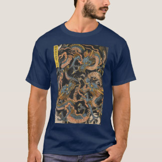 T-shirt Dragons à eau traditionnel japonais Art Ukiyo Ukiy