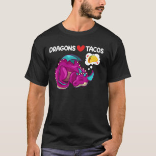 T-shirt Dragons Aimer Tacos Cute Dragon Lover Mexicain