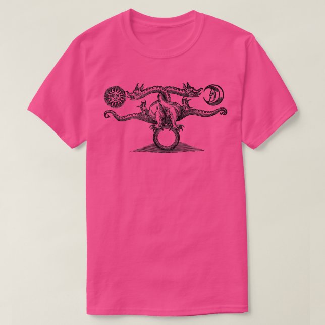 T-shirt Dragons alchimiques noirs (Design devant)