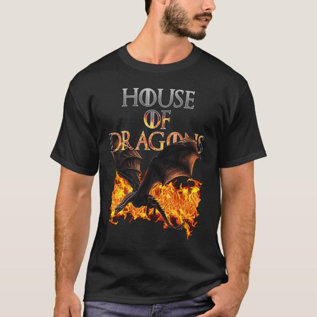 T-shirt Dragons and Fire Cool Fantasy (Devant)