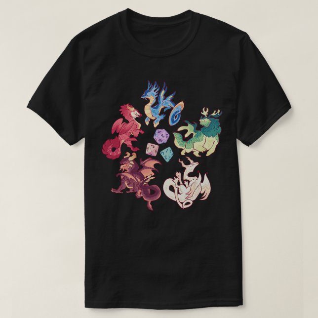 T-shirt Dragons chromatiques (Design devant)