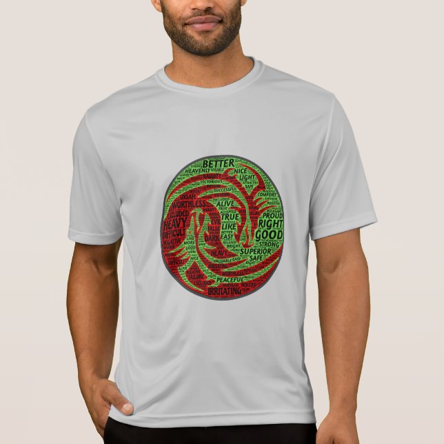 T-shirt Dragons de chasse dualistiques rouges et verts (Devant)