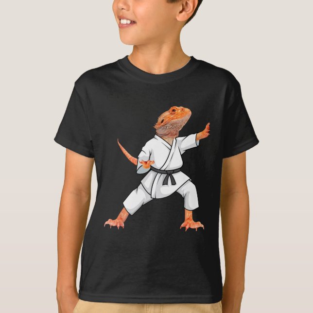 T-shirt Dragons Drôle Porté Faire Karate Samurai Ninja L (Devant)