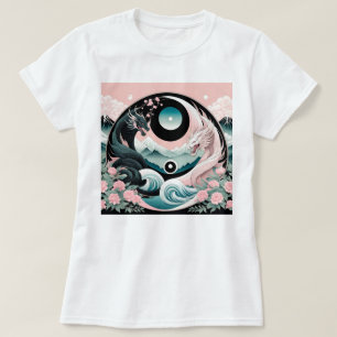 T-shirt Dragons Floral Mountain Rose Sage Turquoise