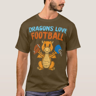T-shirt Dragons Love American Football Cute Sport Boys Kid