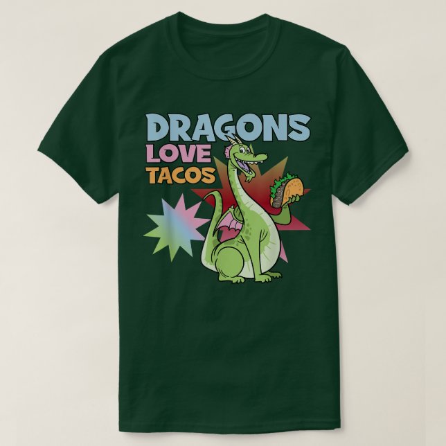 T-shirt Dragons Love Tacos (Design devant)