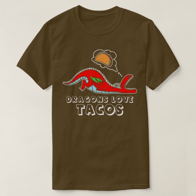 T-shirt Dragons Love Tacos design Dragon design Taco (Design devant)
