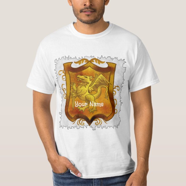 T-shirt Dragons Shield Famille Crest Nom (Devant)