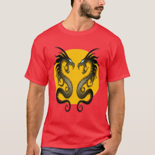 T-shirt Dragons tribaux (jaune)