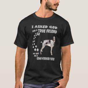 T-shirt Drahthaar Chien Maman Papa Imprimer Mignonne Allem