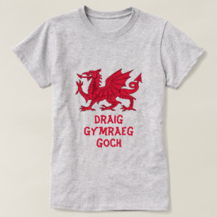 T-shirt draig Gymraeg goch I red Welsh