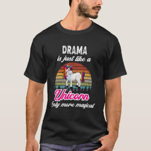 T-shirt Drama Retro Unicorn Vintage Sunset