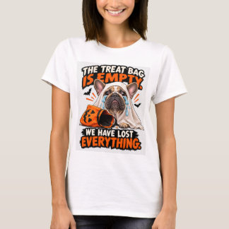 T-shirt Dramatique Sac de Friandises Vide de Bouledogue Fr