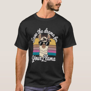 T-shirt Drame Lama Alpaca Amoureux des Animaux Drôle Rétro