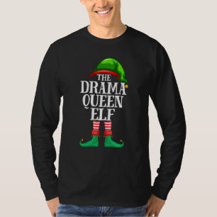 T-shirt Drame Queen Elf Correspondant Famille Groupe Noël