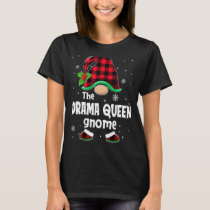 T-shirt Drame Queen Gnome Buffalo Plaid Christmas Matching