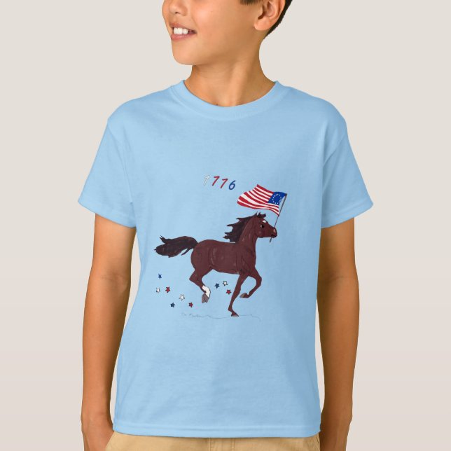 T-shirt Drapeau 1776 Pony (Devant)