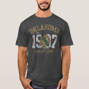 T-shirt Drapeau 1907 d'état d'est l'Oklahoma de cru plus