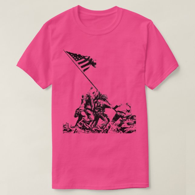 T-shirt Drapeau 2ème guerre mondiale levé sur Iwo Jima (Design devant)