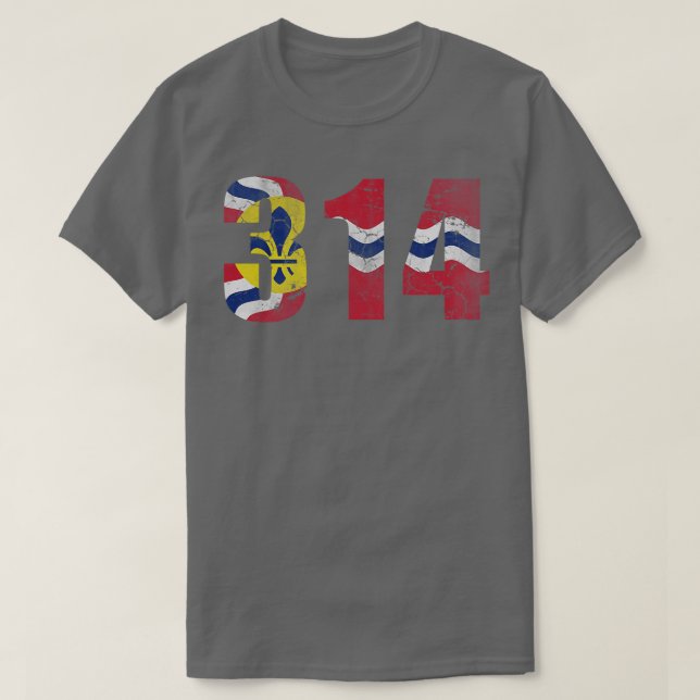 T-shirt Drapeau 314 St Louis Missouri (Design devant)