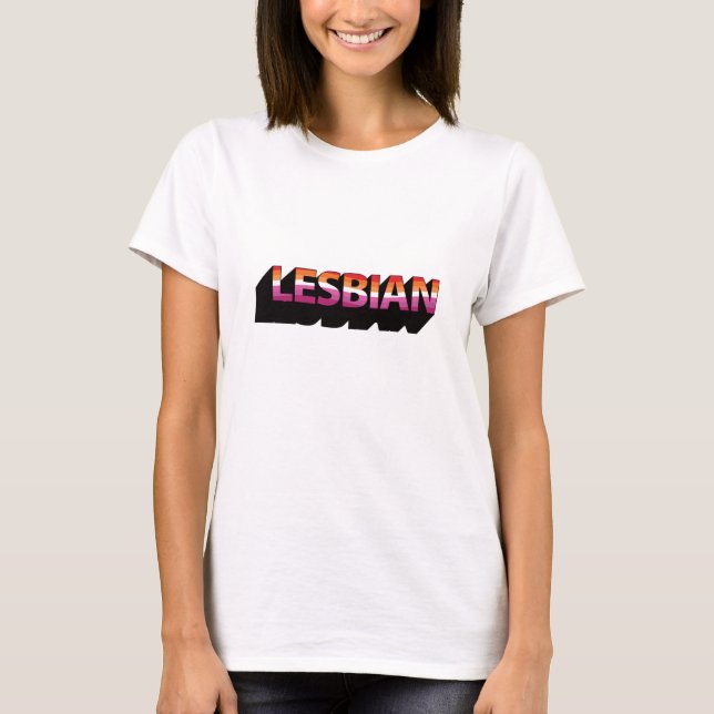 T-shirt Drapeau 3D LESBIENNE (Devant)
