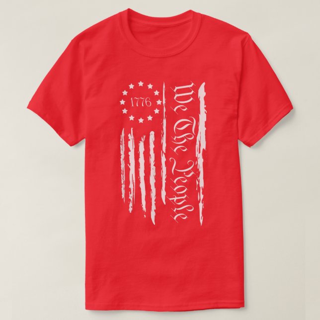 T-shirt Drapeau 4 juillet 1776 Patriotique hommes femmes U (Design devant)