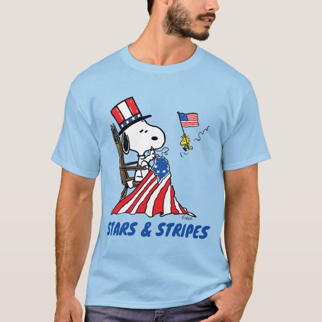 T-shirt Drapeau 4 juillet à coudre Snoopy (Devant)