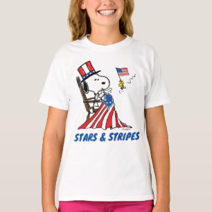 T-shirt Drapeau 4 juillet à coudre Snoopy