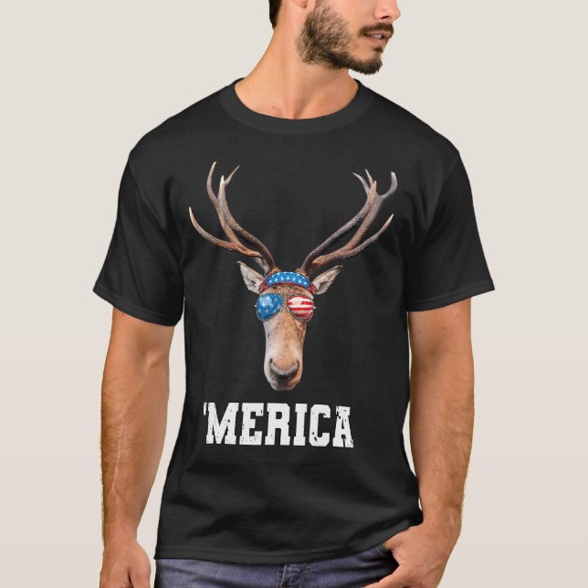 T-shirt Drapeau 4 juillet Américain Hommes Merica (Devant)