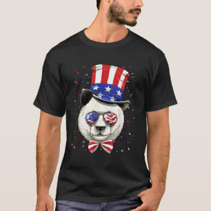 T-shirt Drapeau 4 juillet Panda Merica Usa