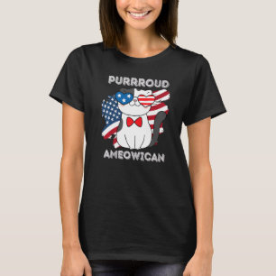 T-shirt Drapeau 4 juillet Patriotic Cat Usa